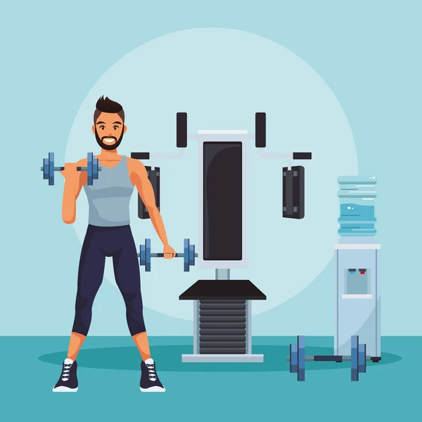 Joven y fitness hombre — Vector de stock