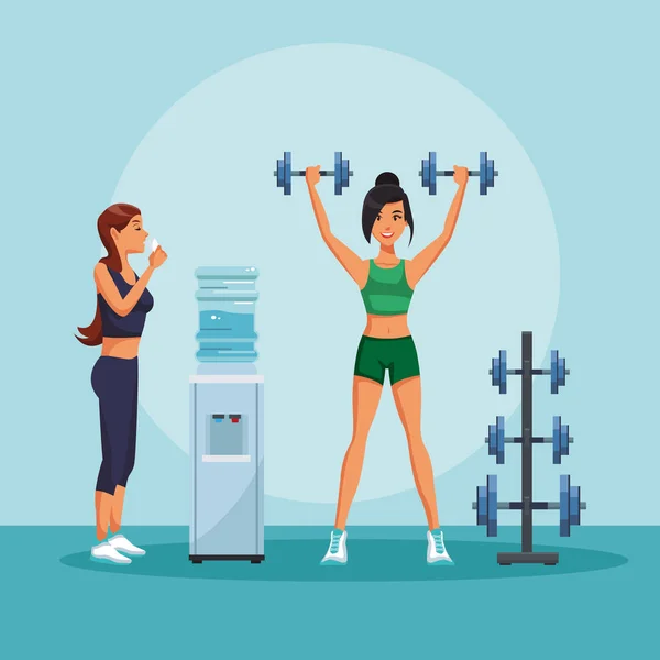 Fitness emberek trainning — Stock Vector