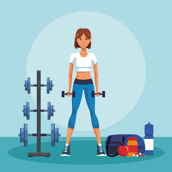 Mujer joven y fitness — Archivo Imágenes Vectoriales