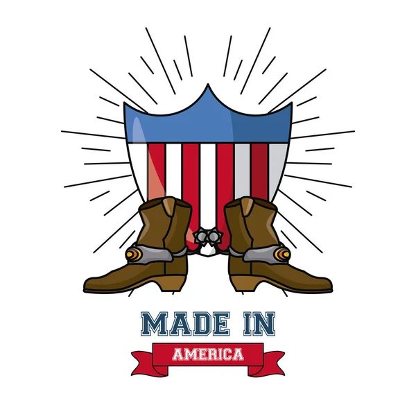 Feito em EUA emblema — Vetor de Stock