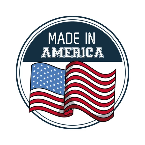 Feito em EUA emblema —  Vetores de Stock
