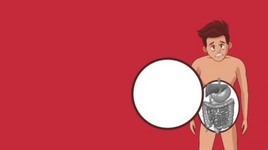 Mide ve sindirim ağrısı Hd animasyon