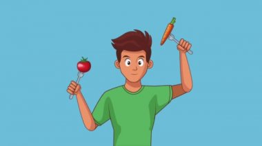 Adam ve gıda Hd animasyon