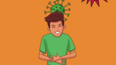 Mide ve sindirim ağrısı Hd animasyon