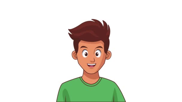 Joven hombre de dibujos animados HD animación — Vídeo de stock