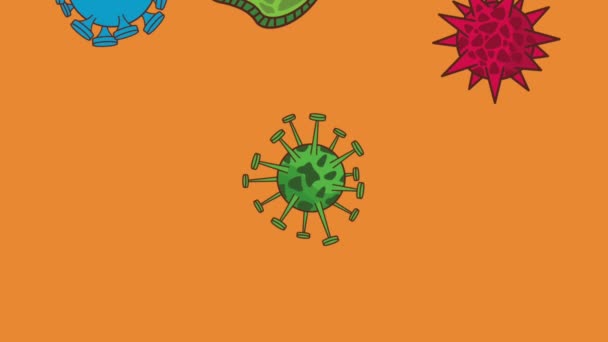 Virus och bakterier Hd animation — Stockvideo