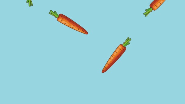 Vegetables falling background HD animation — Stock Video