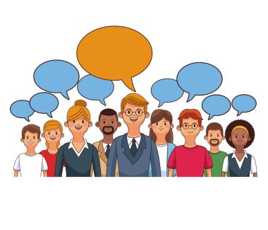 İnsanlar konuşuyor karikatür