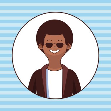 Genç adam yuvarlak simge profili