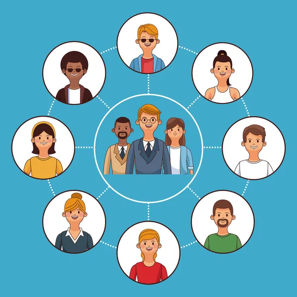 Бізнес Команда Робота Люди Соціальна Мережа Векторні Ілюстрації Графічний Дизайн — стоковий вектор