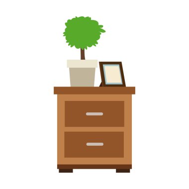 Çekmece bitki ve resim ile