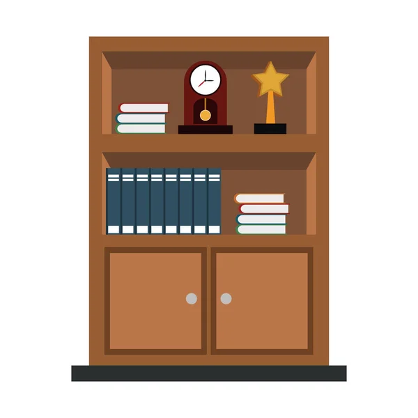 Woonde Bibliothek mit Büchern — Stockvektor