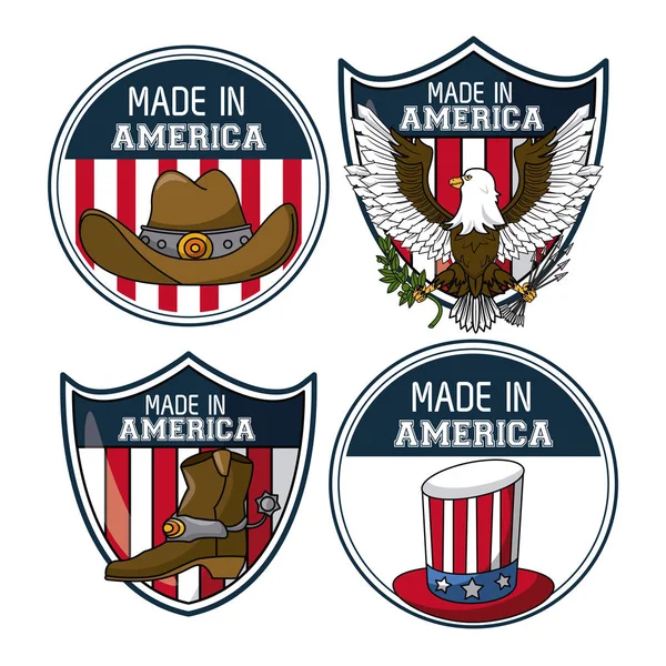 Set of USA emblems — Stock Vector