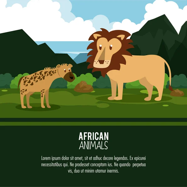 Animales africanos dibujos animados — Archivo Imágenes Vectoriales