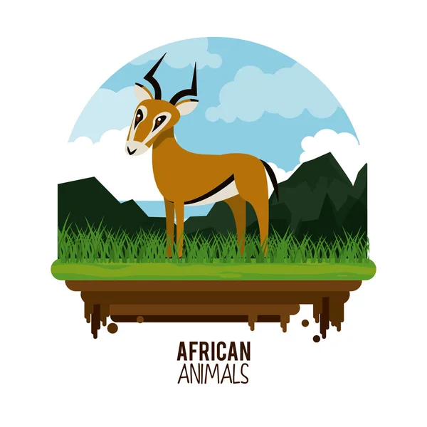 Animales africanos dibujos animados — Archivo Imágenes Vectoriales