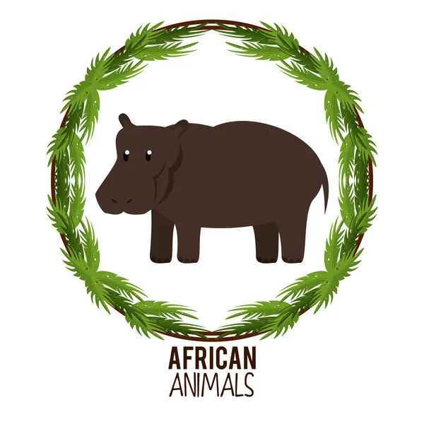 Animales africanos dibujos animados — Vector de stock