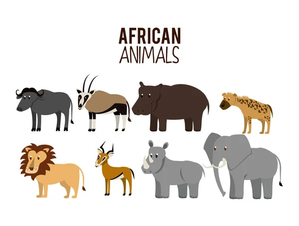 Ζώα της Αφρικής, κινούμενα σχέδια — Διανυσματικό Αρχείο