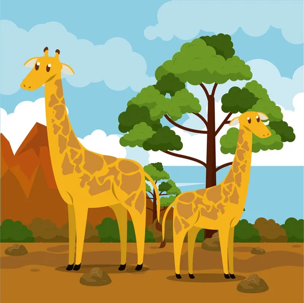 African animals cartoons — Stock Vector