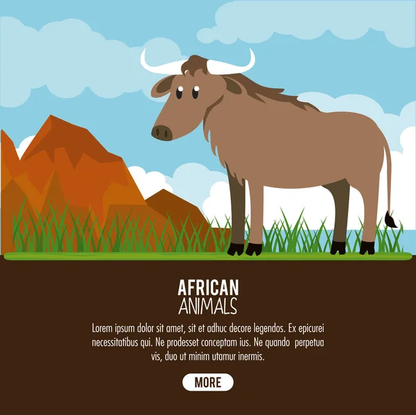 Animales africanos dibujos animados — Archivo Imágenes Vectoriales
