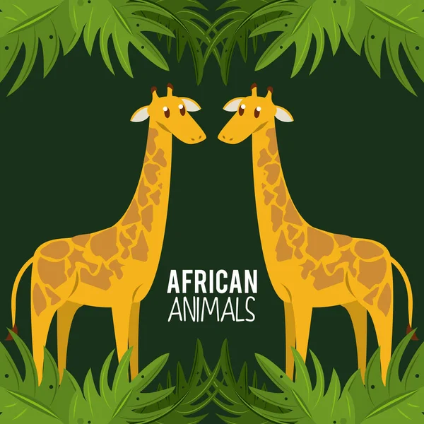 Animaux africains dessin animé — Image vectorielle