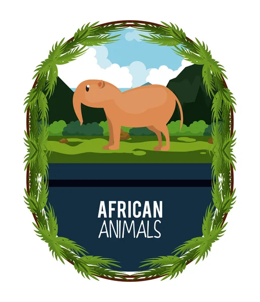 Animales africanos dibujos animados — Vector de stock