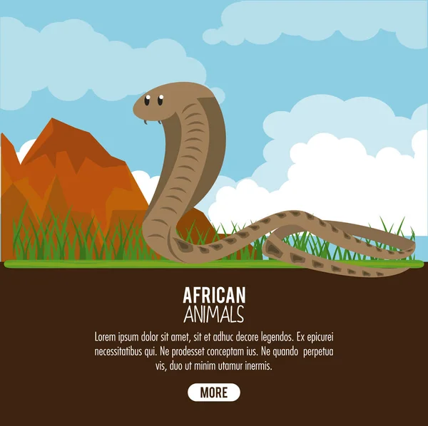 Animales africanos dibujos animados — Archivo Imágenes Vectoriales