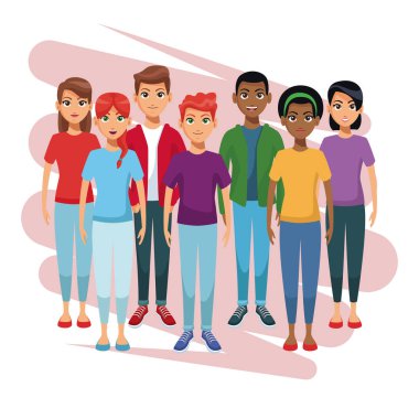 Genç insanlar çizgi film karakteri