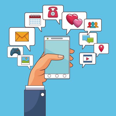 Akıllı telefonlu el.