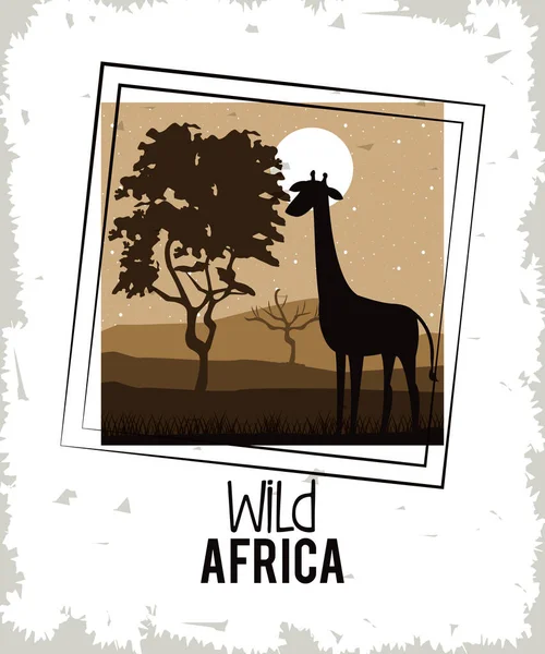 Wild africa animals — Stock Vector