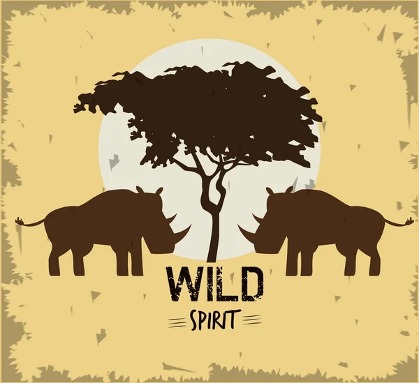 Wild spirit állatok — Stock Vector