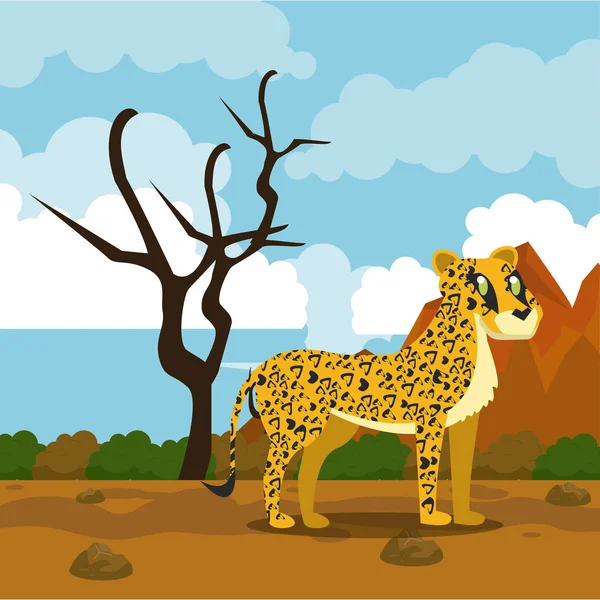 Wild african animals cartoons — Stock Vector