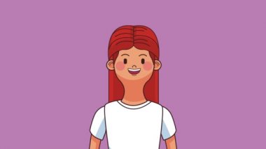 Genç kadın karikatür Hd animasyon