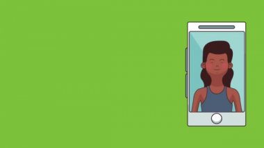 İnsanlar ve akıllı telefon sohbet Hd animasyon