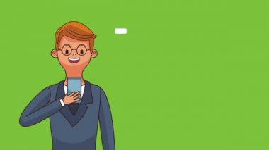 İnsanlar ve akıllı telefon sohbet Hd animasyon