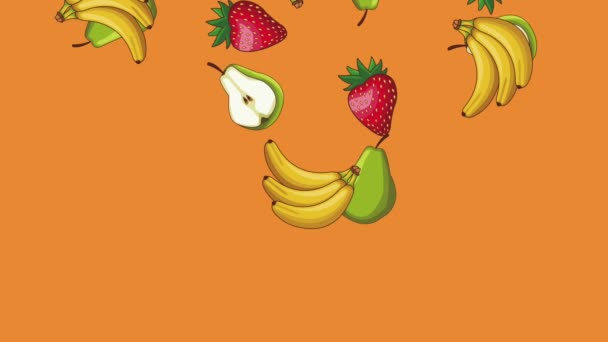 Frutas caindo fundo HD animação — Vídeo de Stock