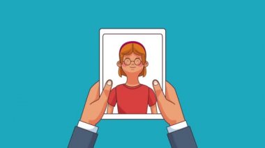 Tablet Hd animasyon ile el