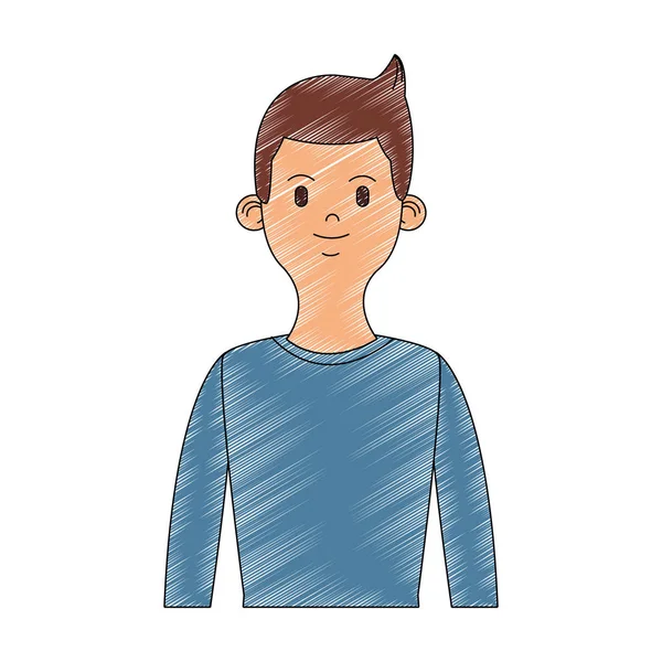 Νεαρό άνδρα καρτούν σκαριφήματος — Διανυσματικό Αρχείο