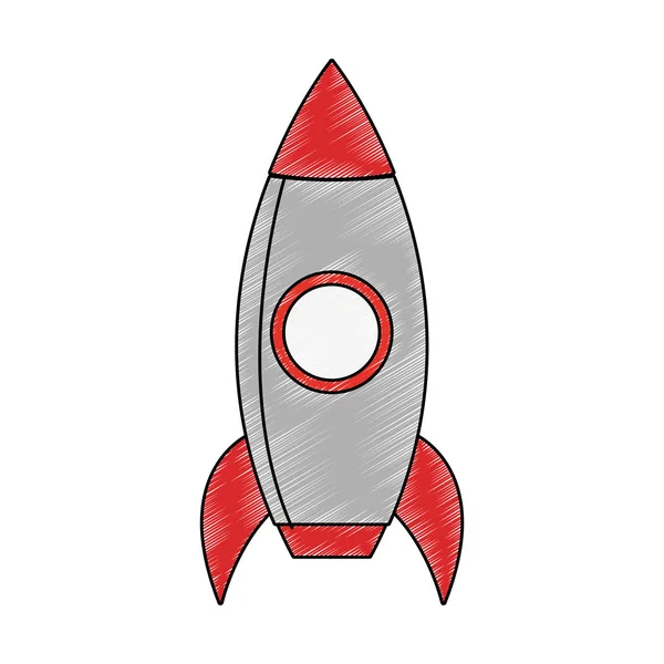 Spaceship rocket symbol scribble — Stock Vector