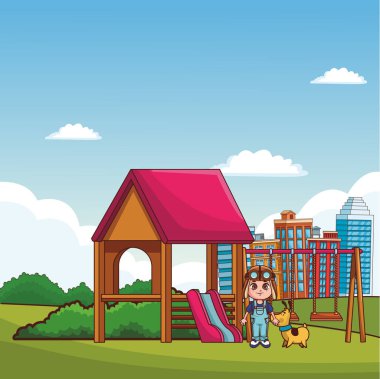 Park karikatürler oynayan çocuklar