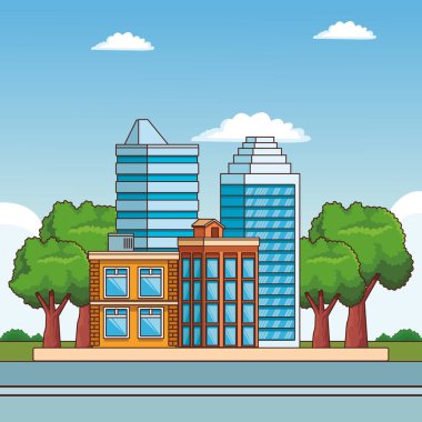 Güzel şehir karikatür