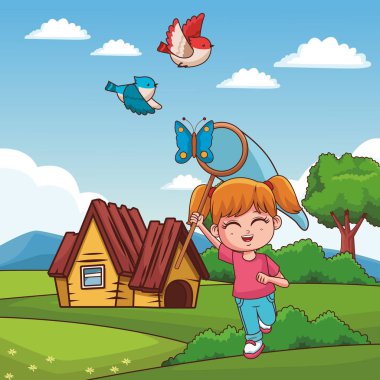 Park karikatürler oynayan çocuklar