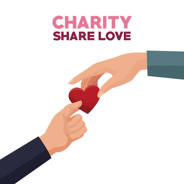 Aandeel van de liefdadigheid en liefde — Stockvector