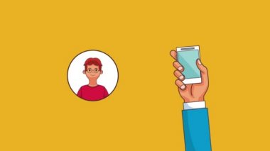 Smartphone ve insanlar Hd animasyon