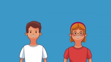 Gençler ve tablet Hd animasyon çizgi film