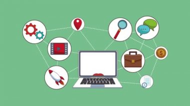 Sosyal ağ teknolojisi Hd animasyon