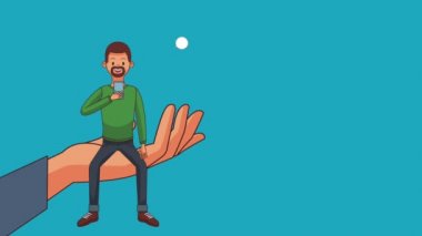 İnsanlar ve smartphone Hd animasyon