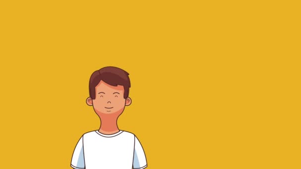 Hermosa familia dibujos animados HD animación — Vídeo de stock