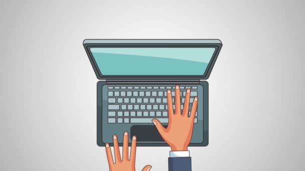 Travail et ordinateur portable animation HD 