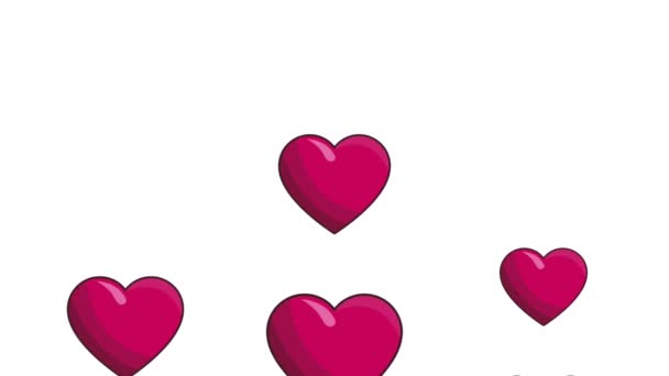 Coeurs tombant fond d'animation HD 