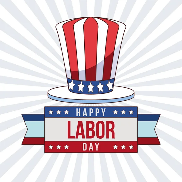 Happy labor day card — Stock Vector